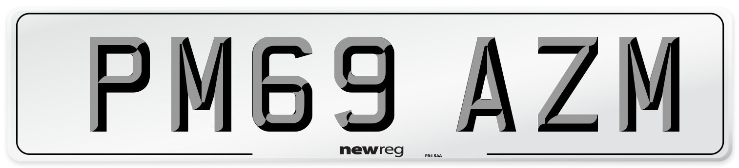 PM69 AZM Number Plate from New Reg